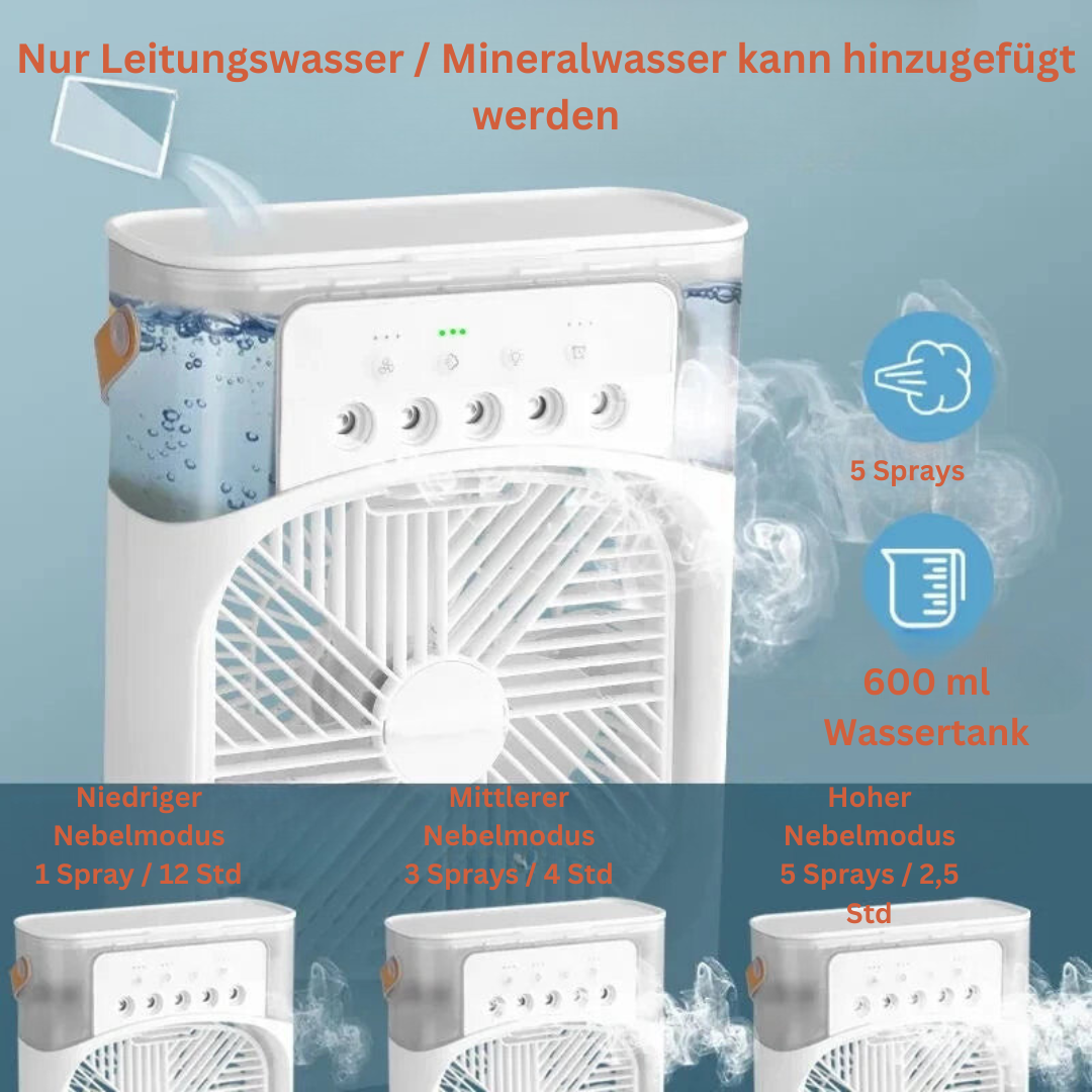 Tragbarer 3-in-1 Luftbefeuchter Ventilator Klimaanlage